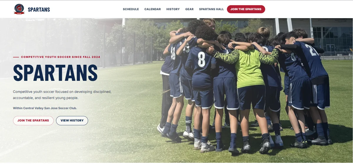SPARTANS website homepage
